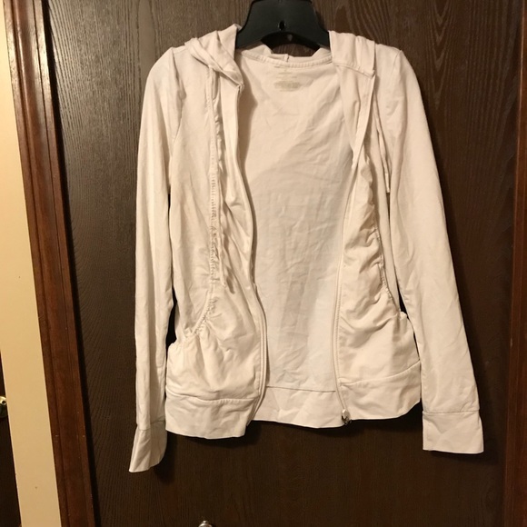 White cotton zipper hoodie - Picture 1 of 1